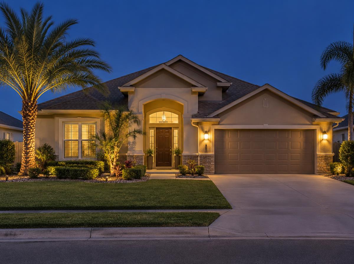 Example South Texas home with the selected Tru Glo lighting design